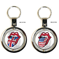 Rolling Stones kovová klíčenka spinner 50 x 5 mm, UK & US Tongues