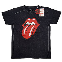 Rolling Stones tričko, Classic Tongue Snow Washed Black, pánské