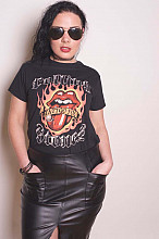 Rolling Stones tričko, Flaming Tattoo Tongue, dámské