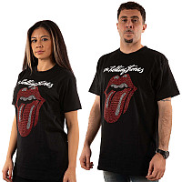 Rolling Stones tričko, Logo & Tongue Diamante Black, pánské