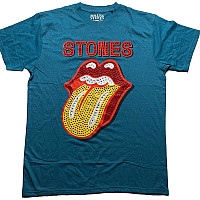 Rolling Stones tričko, Dia Tongue Diamante Teal Blue, pánské