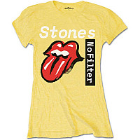 Rolling Stones tričko, No Filter Text Yellow, dámské