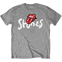 Rolling Stones tričko, No Filter Text Brush Strokes Grey, pánské