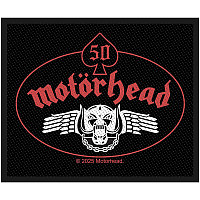 Motorhead tkaná nášivka PES 100 x 80 mm, Skull Wing