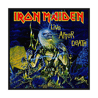 Iron Maiden tkaná nášivka PES 100x100 mm, Live After Death