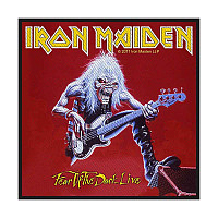 Iron Maiden tkaná nášivka PES 100x100 mm, Fear of the Dark Live