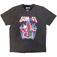 Sum 41 tričko, All Killer No Filler Skeleton Wash Charcoal Grey, pánské