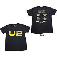 U2 tričko, Yellow Logo 2018 BP Black, pánské