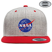 NASA kšiltovka, NASA Insignia Premium Snapback Heather Grey Red Onesize, unisex