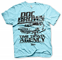 Back to the Future tričko, Doc Brown Time Travel Agency Blue, pánské