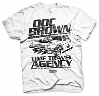 Back to the Future tričko, Doc Brown Time Travel Agency White, pánské