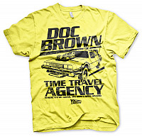 Back to the Future tričko, Doc Brown Time Travel Agency Yellow, pánské