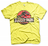 Jurský Park tričko, Distressed Logo Yellow, pánské