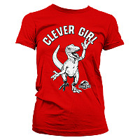 Jurský Park tričko, Clever Girl Girly Red, dámské