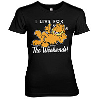 Garfield tričko, Live For The Weekend Girly Black, dámské