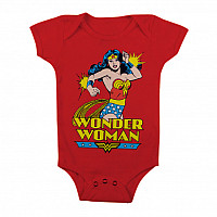 Wonder Woman kojenecké body tričko, Baby Body Red, dětské