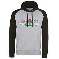 Friends mikina, Central Perk Baseball Hoodie Black & Grey, pánská