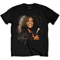 Whitney Houston tričko, Vintage Mic Photo Black, pánské