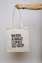 Lake Malawi Tote Bag, When A Wave (Ecru)