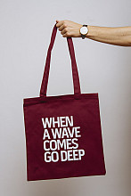 Lake Malawi Tote Bag, When A Wave (Burgundy)
