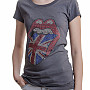 Rolling Stones tričko, Classic UK Tongue Rhinestone, dámské