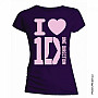One Direction tričko, I Love Dark Purple, dámské