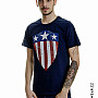 Captain America tričko,Cracked Long Shield Navy, pánské