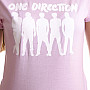 One Direction tričko, Silhouette White on Pink, dámské