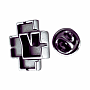 Rammstein připínací 3D kovový odznak na oblečení 2 x 2 cm, Rammstein Logo