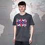 AC/DC tričko, Flag Stone Wash Charcoal Grey, pánské