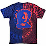 Bob Marley tričko, Trippy Text Dye Wash BP Red & Blue, pánské