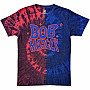 Bob Marley tričko, Trippy Text Dye Wash BP Red & Blue, pánské