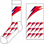 David Bowie ponožky, Flash White, unisex - velikost 7 až 11