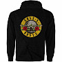 Guns N Roses mikina, Classic Logo Zipped BP Black, pánská