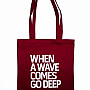 Lake Malawi Tote Bag, When A Wave (Burgundy)