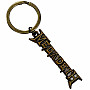 Megadeth kovová klíčenka 55x14 mm, Gold Logo Zinc
