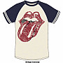 Rolling Stones tričko, Lick Raglan Natural & Navy Blue, pánské